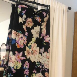 Flowered Band of Gypsies strapless jumpsuit crepe